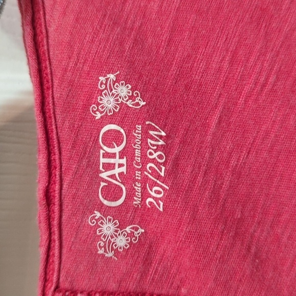 Cato Women's Sleeveless Tee Size 26/28 Melon Color Raw Hem Look - Picture 2 of 5